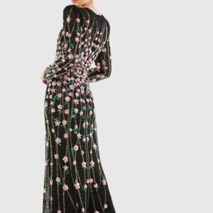Black Embellished High Neck Long Sleeve Gown Regular price$798 USD